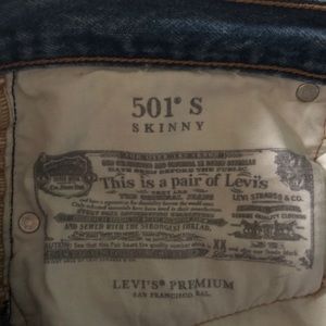 Levi’s 501 Distressed Skinny Jeans